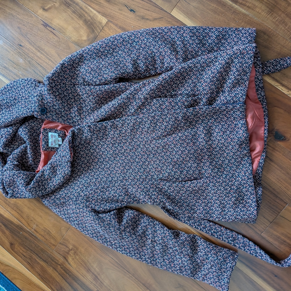 Mossimo Supply Co. Navy and Coral Tweed Jacket